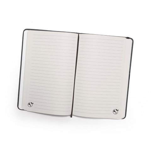 CAMPUS. A5 notesbog hardcover i PU (35% genvundet) med linjeret sider 100 % genbrug - Sort
