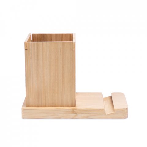 ERWIN. Schreibtischset mit Handyhalter und Becher - Natur