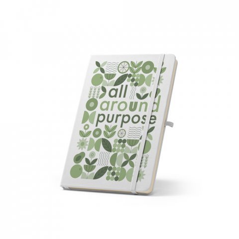 ANNE SUB. Quaderno A5 in poliestere riciclato (100% rPET) 300D, ideale per la personalizzazione tramite sublimazione - Bianco
