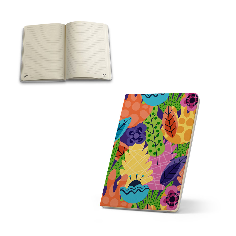 ANNE SUB. Quaderno A5 in poliestere riciclato (100% rPET) 300D, ideale per la personalizzazione tramite sublimazione