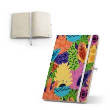 ANNE SUB. Cahier A5 en polyester recycl&eacute; (100% rPET) 300D, id&eacute;al pour la personnalisation par sublimation