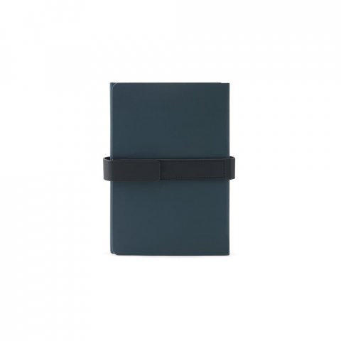 SANDERSON. A5 notesbog i PU (50% genvundet materiale) med 2 forskellige blokke , 1 med linjer 1 med blanke sider - Bl&aring;