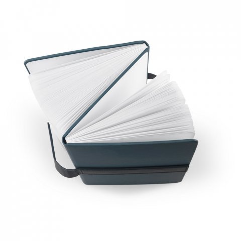 SANDERSON. A5 notesbog i PU (50% genvundet materiale) med 2 forskellige blokke , 1 med linjer 1 med blanke sider - Bl&aring;