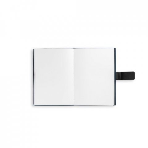 SANDERSON. A5 notesbog i PU (50% genvundet materiale) med 2 forskellige blokke , 1 med linjer 1 med blanke sider - Bl&aring;