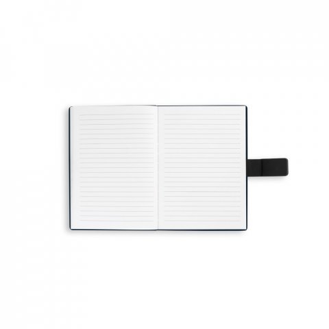 SANDERSON. A5 notesbog i PU (50% genvundet materiale) med 2 forskellige blokke , 1 med linjer 1 med blanke sider - Bl&aring;