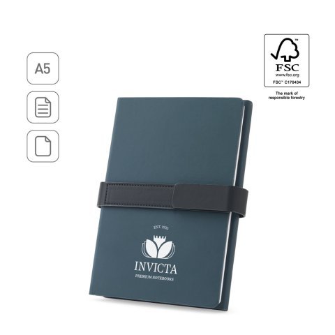 SANDERSON. Blok A5 formata od PU (50% reciklirane) sa dva bloka: linirane stranice i obične stranice