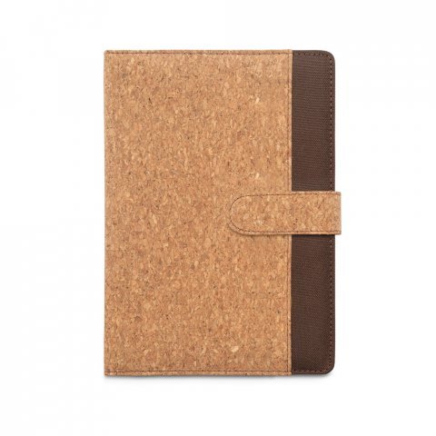 FIELDING. Cartellina A5 in sughero e poliestere riciclato
(100% rPET) con blocco note rimovibile - Naturale