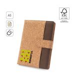 FIELDING. Dosar A5 din plută și poliester reciclat (100% rPET) cu blocnotes detașabil