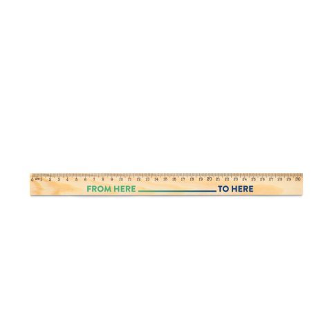 WESLEY 30. Lenjir od borovog drveta sa skalom od 30 cm