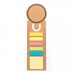 SAWYER. Conjunto para escrit&oacute;rio 3 em 1, em papel 100% reciclado, com parte superior em formato redondo com impress&atilde;o preta &agrave; volta - Natural