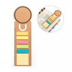 SAWYER. Conjunto para escrit&oacute;rio 3 em 1, em papel 100% reciclado, com parte superior em formato redondo com impress&atilde;o preta &agrave; volta