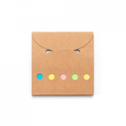 AINSLEY. Conjunto 2 em 1 para escrit&oacute;rio, em papel 100% reciclado, com 6 blocos de notas adesivas - Natural