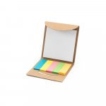 AINSLEY. Conjunto 2 em 1 para escrit&oacute;rio, em papel 100% reciclado, com 6 blocos de notas adesivas - Natural