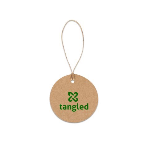 LABEL ROUND. Rund etikett tillverkad av 100 % &aring;tervunnet papper (700 g/m&sup2;) - Naturf&auml;rg