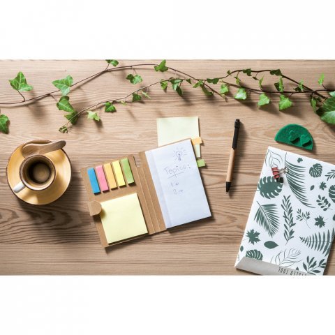 COOPER. Carnet de notes adh&eacute;sif, 6 types de feuilles autocollantes