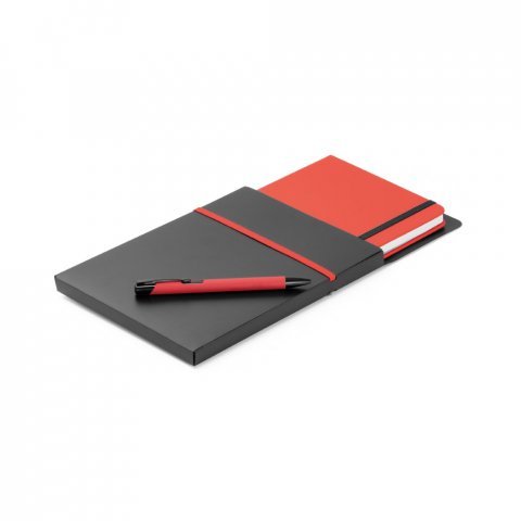 SHAW. Ball pen and A5 notepad set - Red