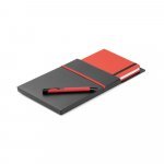 SHAW. Ball pen and A5 notepad set - Red