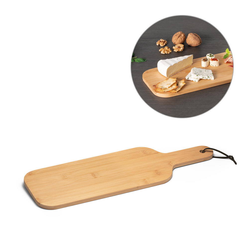 SESAME. Tagliere in bambù con cordoncino, ideale per aperitivi