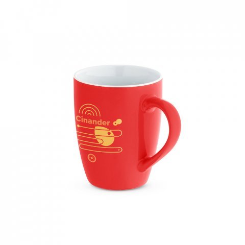 CINANDER. Keramick&yacute; hrnek s leskl&yacute;m povrchem, 370 ml - Červen&aacute;