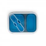 DILL. Faltbare hermetische Frischhaltebox aus Silikon und PP (480 und 760 mL) - Blau