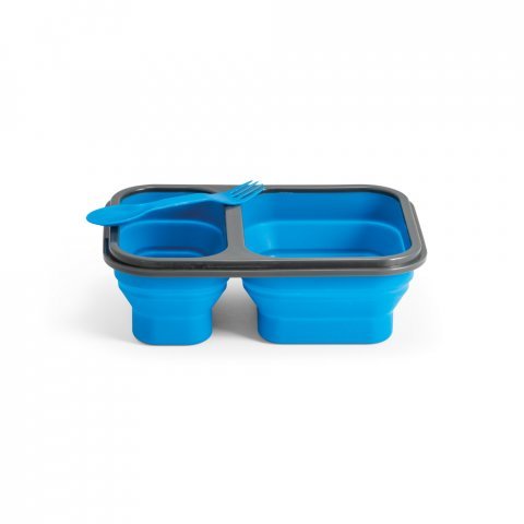 DILL. Faltbare hermetische Frischhaltebox aus Silikon und PP (480 und 760 mL) - Blau