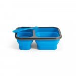 DILL. Faltbare hermetische Frischhaltebox aus Silikon und PP (480 und 760 mL) - Blau