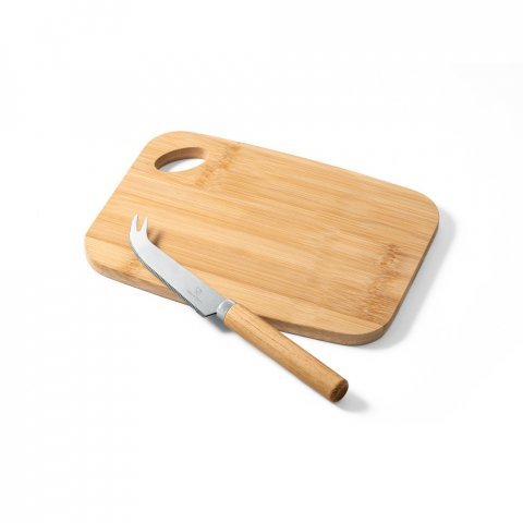 CAPPERO. Planche et couteaux &agrave; fromage - Naturel