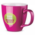 PANTHONY. Porcelanowy kubek z hydroglazurą o pojemności 450 ml - Ciemny r&oacute;ż