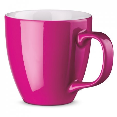 PANTHONY. Porcelanowy kubek z hydroglazurą o pojemności 450 ml - Ciemny r&oacute;ż