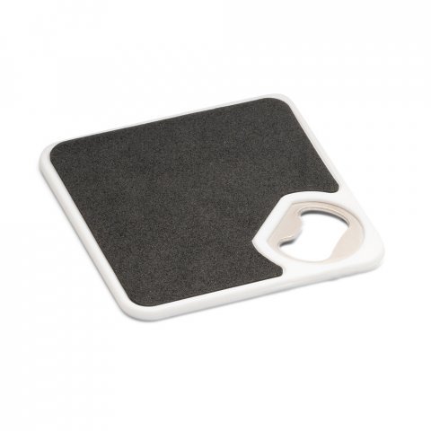 FUNFAYE. Posavasos de ABS con abrebotellas - Blanco