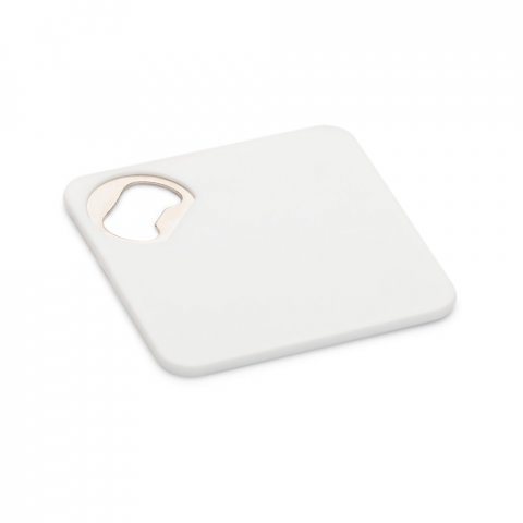 FUNFAYE. Posavasos de ABS con abrebotellas - Blanco