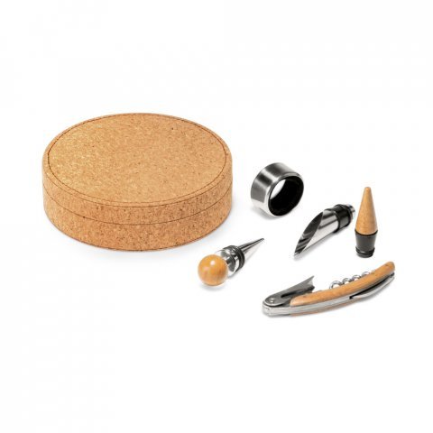 MORETO. Vin set med 4 stycken i bambu, rostfritt st&aring;l och ABS - Naturf&auml;rg