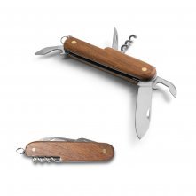 BELPIANO. Coltello tascabile multifunzione in acciaio inox e legno