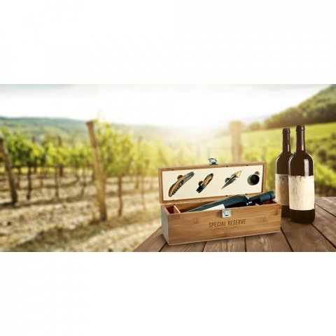 SYRAH. Vinski set od bambusa, ABS i nerđajućeg čelika