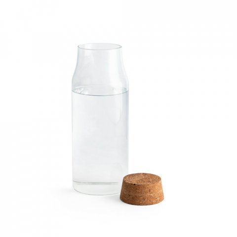 JASMIN 800. Borosilicate glass bottle with cork lid 800 mL - Natural