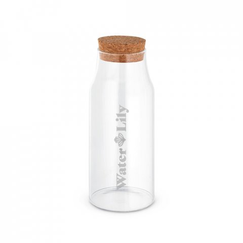 JASMIN 800. Borosilicate glass bottle with cork lid 800 mL - Natural