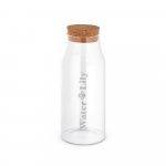 JASMIN 800. Borosilicate glass bottle with cork lid 800 mL - Natural