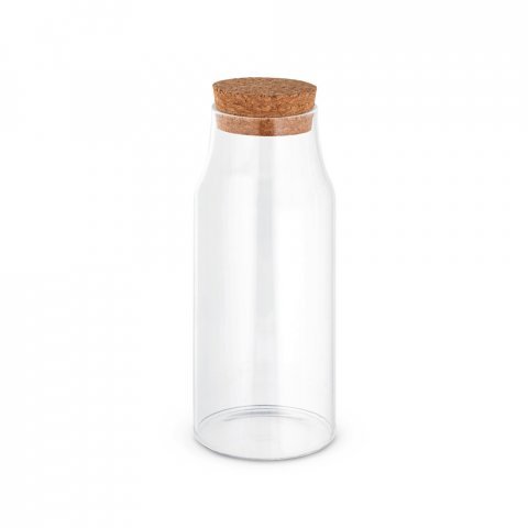 JASMIN 800. Borosilicate glass bottle with cork lid 800 mL - Natural
