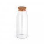 JASMIN 800. Borosilicate glass bottle with cork lid 800 mL - Natural
