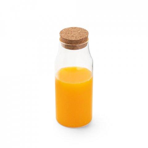 JASMIN 1000. Szklana butelka z korkową pokrywką o pojemności 1 litra - Naturalny