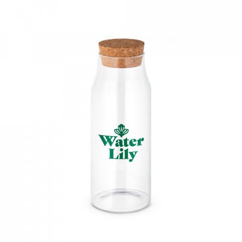 JASMIN 1000. Szklana butelka z korkową pokrywką o pojemności 1 litra - Naturalny
