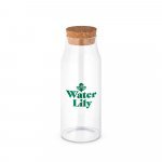 JASMIN 1000. Szklana butelka z korkową pokrywką o pojemności 1 litra - Naturalny