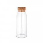 JASMIN 1000. Szklana butelka z korkową pokrywką o pojemności 1 litra - Naturalny