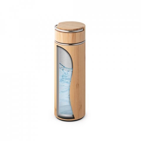 SOW. Borraccia termica in bamb&ugrave; e acciaio inox 440 mL - Naturale