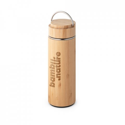SOW. Borraccia termica in bamb&ugrave; e acciaio inox 440 mL - Naturale