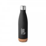 SOLBERG. Borraccia termica in acciaio inox con base in sughero 560 mL - Nero