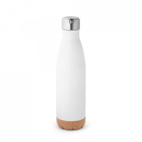 SOLBERG. Borraccia termica in acciaio inox con base in sughero 560 mL - Bianco