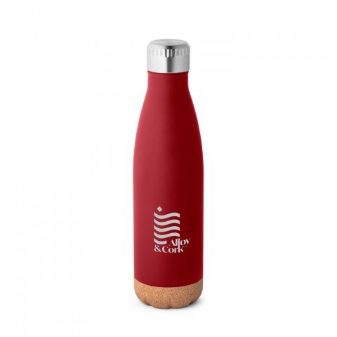 SOLBERG. Borraccia termica in acciaio inox con base in sughero 560 mL - Bordeaux
