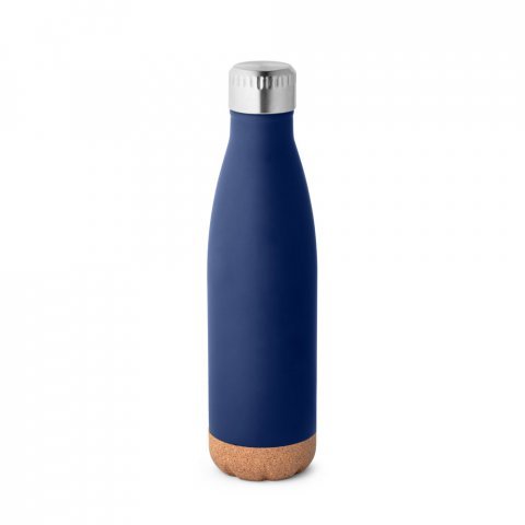 SOLBERG. Borraccia termica in acciaio inox con base in sughero 560 mL - Blu scuro