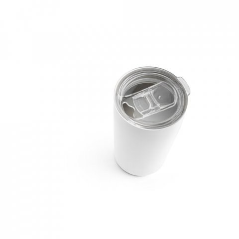 SLIDER. Stainless steel sublimation travel cup 380 mL - White